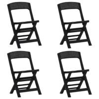 Składane krzesła ogrodowe, 4 szt., PP, antracytowe