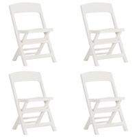 Składane krzesła ogrodowe, 4 szt., PP, białe
