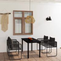 5-częściowy zestaw mebli ogrodowych, czarny