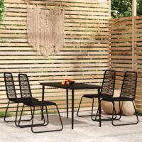 5-częściowy zestaw mebli ogrodowych, czarny