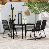 5-częściowy zestaw mebli ogrodowych, czarny