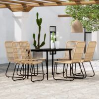 7-częściowy zestaw mebli ogrodowych, kolor dębu