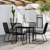 5-częściowy zestaw mebli ogrodowych, czarny