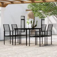 5-częściowy zestaw mebli ogrodowych, czarny