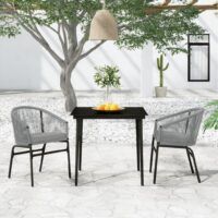 3-częściowy zestaw mebli ogrodowych, szary