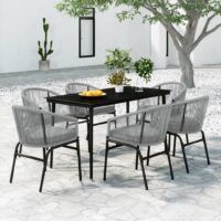 7-częściowy zestaw mebli ogrodowych, szary