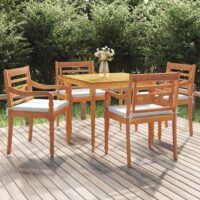 5-cz. zestaw mebli ogrodowych z poduszkami, lite drewno tekowe