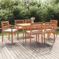 7-cz. zestaw mebli ogrodowych z poduszkami, lite drewno tekowe