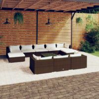 11-cz. zestaw wypoczynkowy do ogrodu, z poduszkami, rattan PE