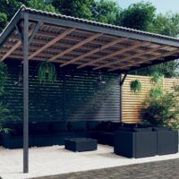 11-cz. zestaw wypoczynkowy do ogrodu, z poduszkami, czarny