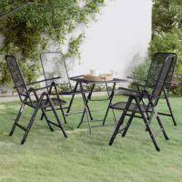 5-częściowy zestaw mebli ogrodowych, metalowa siatka, antracyt