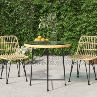 Stół jadalniany, Ø80 cm, szkło hartowane i stal