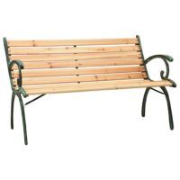 Ławka ogrodowa, 116 cm, żeliwo i lite drewno jodłowe