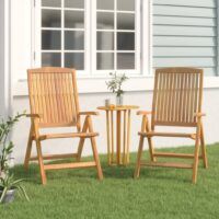 Rozkładane krzesła ogrodowe, 2 szt., lite drewno tekowe