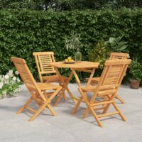 5-częściowy zestaw mebli ogrodowych, lite drewno tekowe