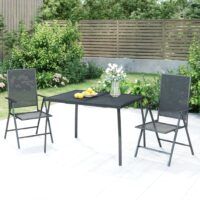 Stolik ogrodowy, antracytowy, 110x80x72 cm, stalowa siatka