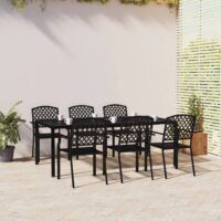 7-częściowy zestaw mebli ogrodowych, antracytowy, stal